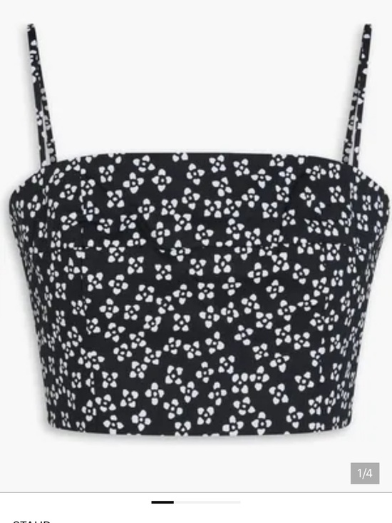 STAUD Tops - New! STAUD Federico Black & White Floral Crop Cami Top